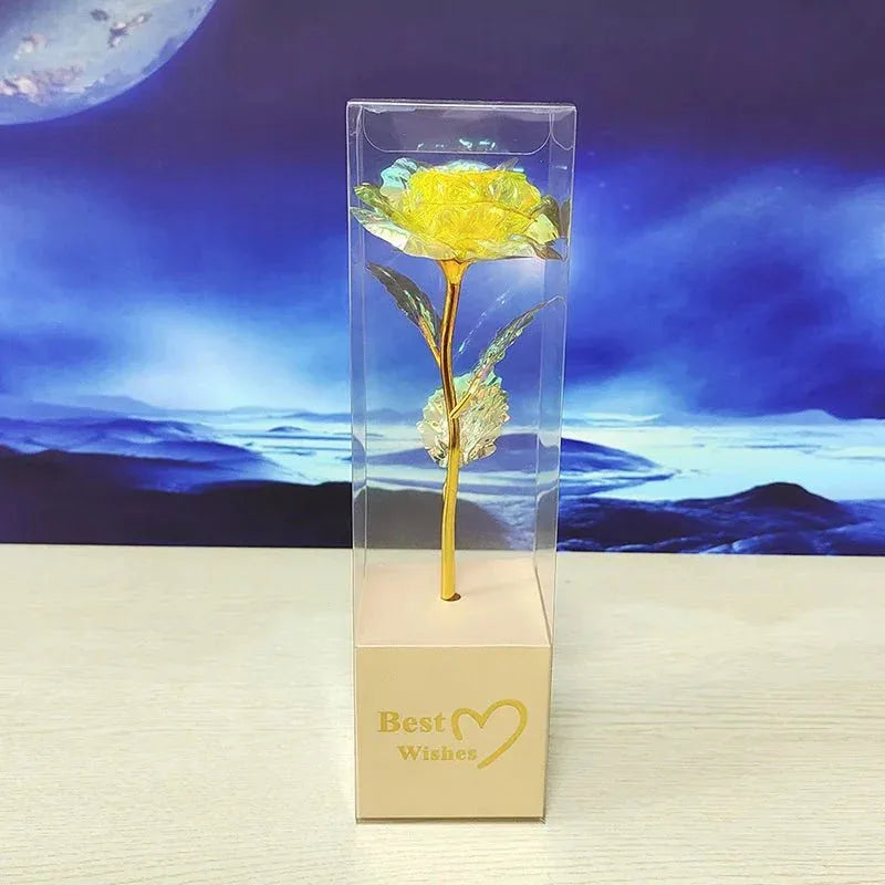 Rose Éternelle Effet Plaqué Or - Cadeau Créatif pour la Saint-Valentin - Rose Eternelle La Boutique