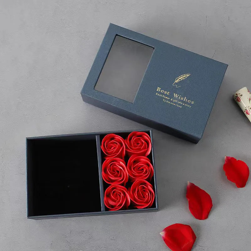 Coffret bijoux 6 roses éternelles écrin bague bracelet - vue 7