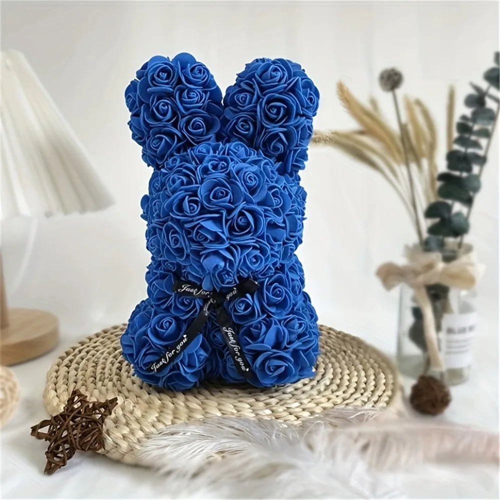 Lapin en Roses Éternelles – Le Cadeau Parfait pour Émerveiller