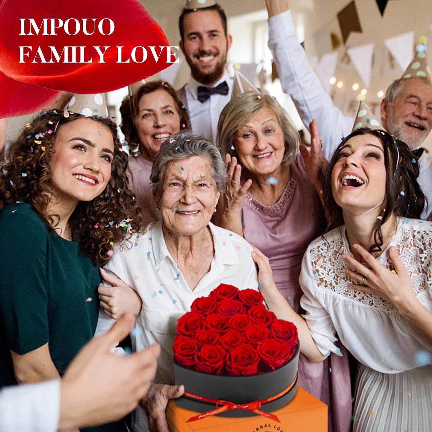 Coffret cœur 24 roses éternelles avec collier je t'aime 100 langues - vue 4