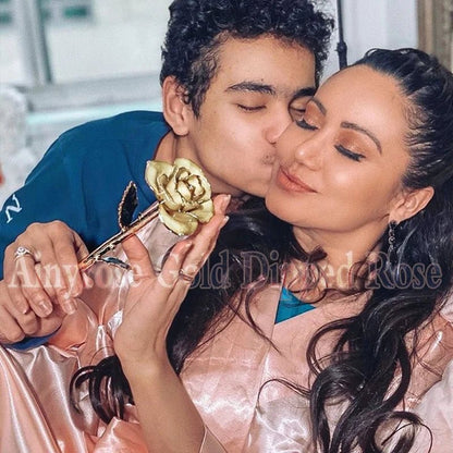 Geschenkbox „Ewige Rose“, 24 Karat vergoldet