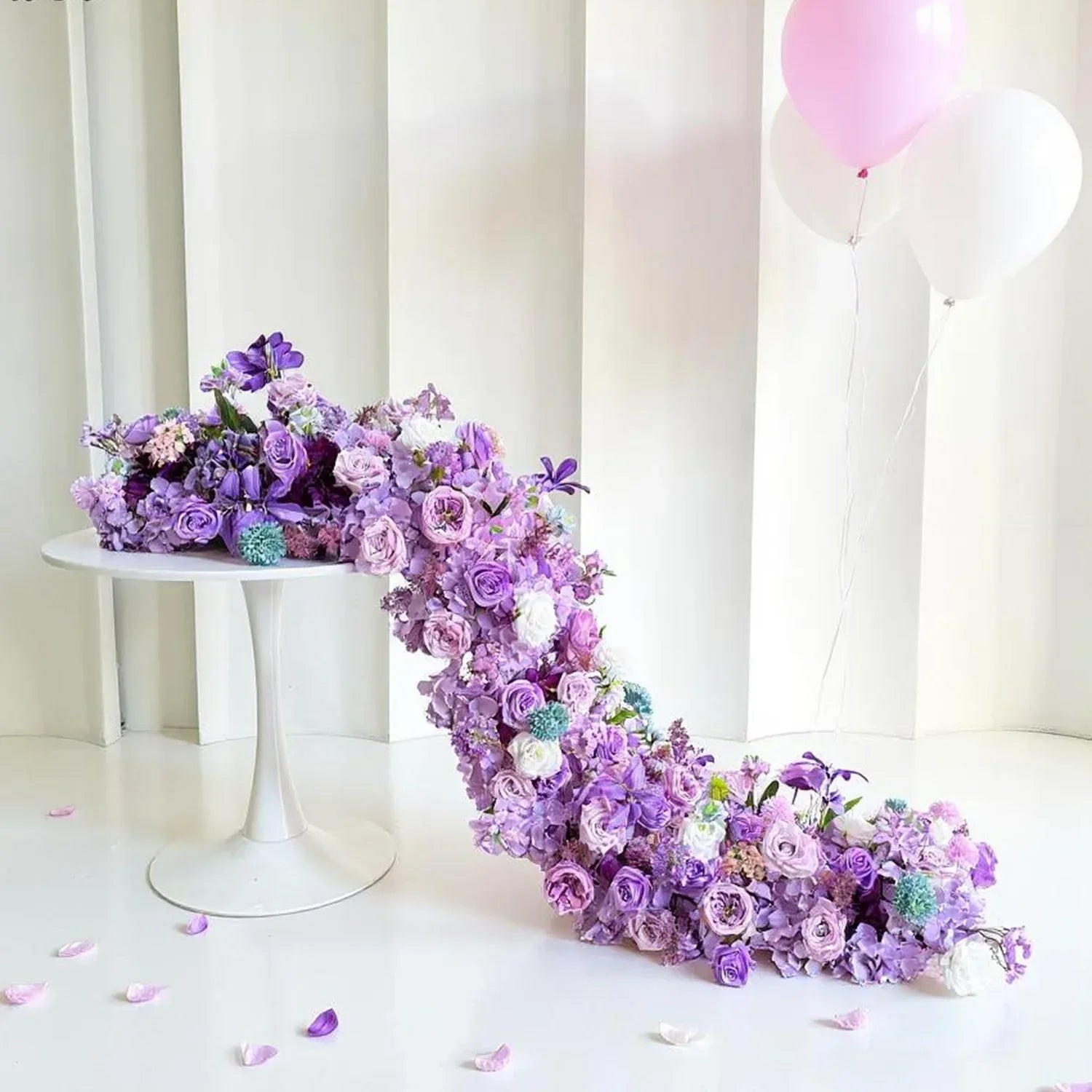 Chemin de Table Floral en Soie – Décoration Mariage & Centre de Table - Rose Eternelle La Boutique