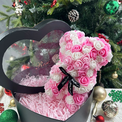 Handmade Teddy Bear in Eternal Roses - 25cm