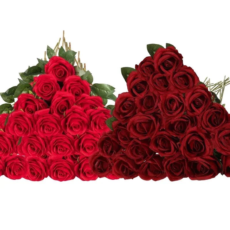 Lot de 50 Roses Velours "Real Touch"