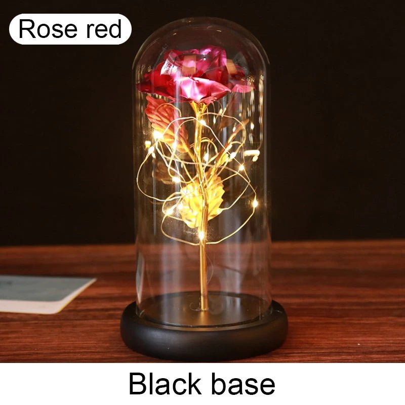 Eternal Rose "Galaxy" under a Light-Up Glass Dome
