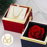 Boite avec Rose Eternelle + Pendentif | Rouge Royal
