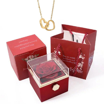 Coffret a offrir avec rose et collier - Rose Eternelle La Boutique