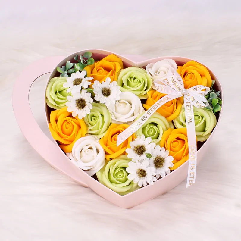 Coffret cœur roses éternelles décoration mariage - vue 9