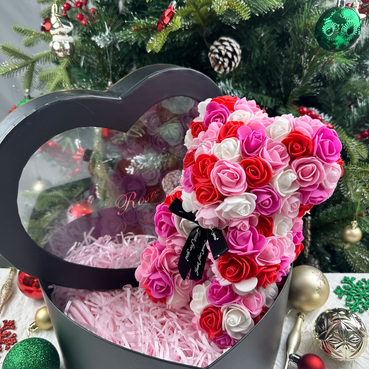 Handmade Teddy Bear in Eternal Roses - 25cm