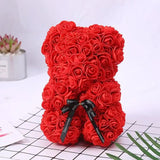 Ourson Artisanal en Roses Éternelles - 25cm