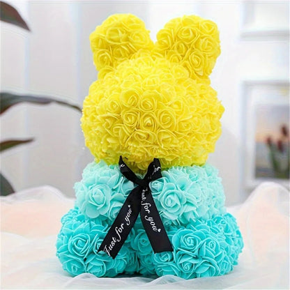 Lapin en Roses Éternelles – Le Cadeau Parfait pour Émerveiller