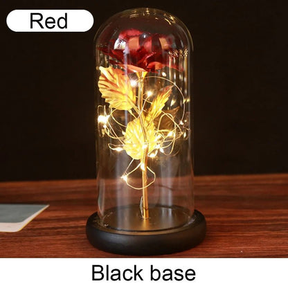 Eternal Rose "Galaxy" under a Light-Up Glass Dome