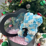 Ourson Artisanal en Roses Éternelles - 25cm