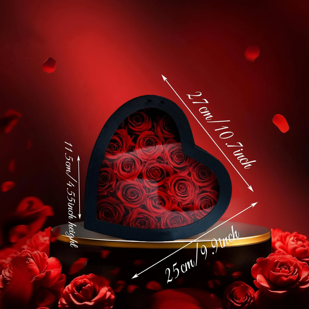 Boîte cœur roses éternelles cadeau Saint-Valentin - vue 10