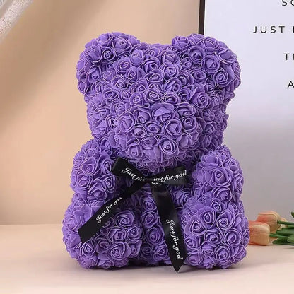 Handmade Teddy Bear in Eternal Roses - 25cm