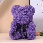 Ourson Artisanal en Roses Éternelles - 25cm