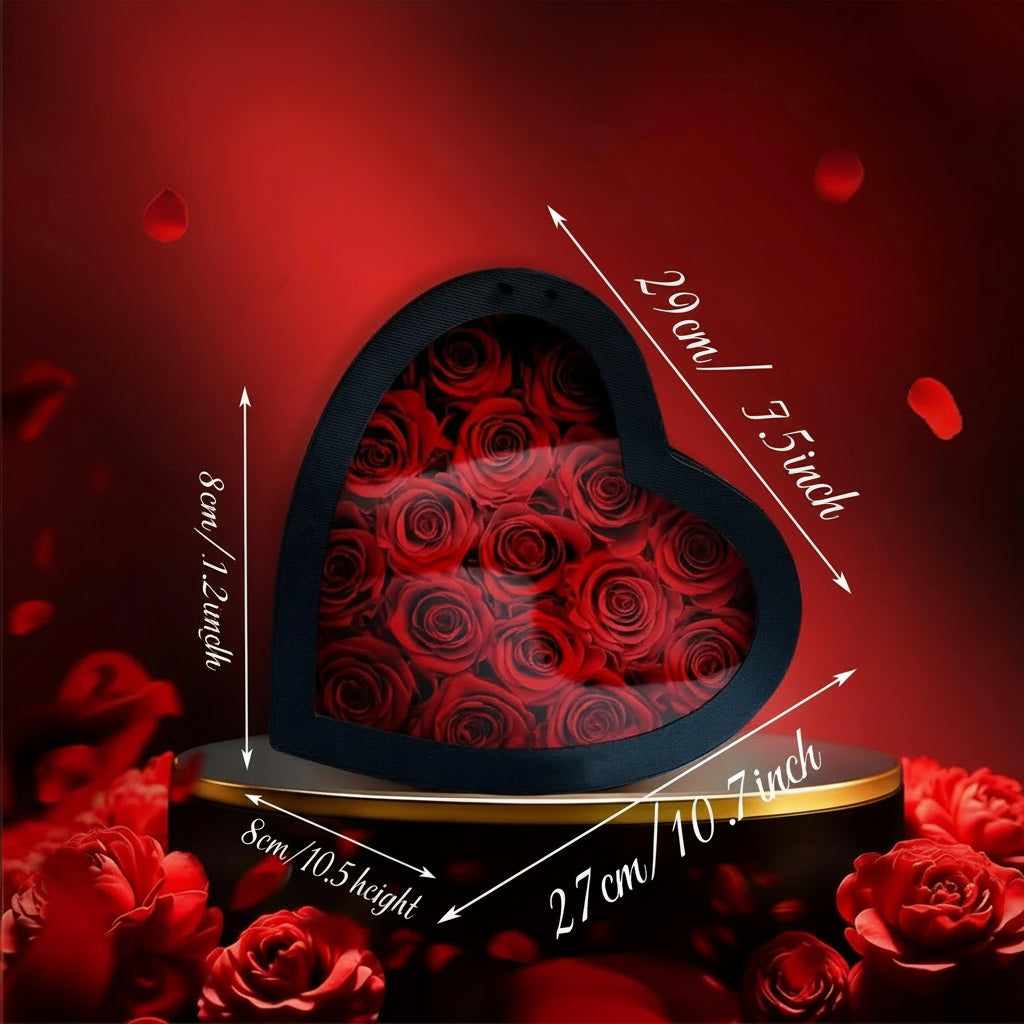 Boîte cœur roses éternelles cadeau Saint-Valentin - vue 8