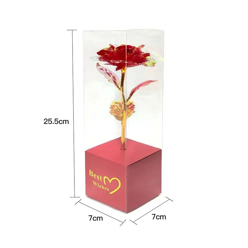 Rose Éternelle Effet Plaqué Or - Cadeau Créatif pour la Saint-Valentin - Rose Eternelle La Boutique