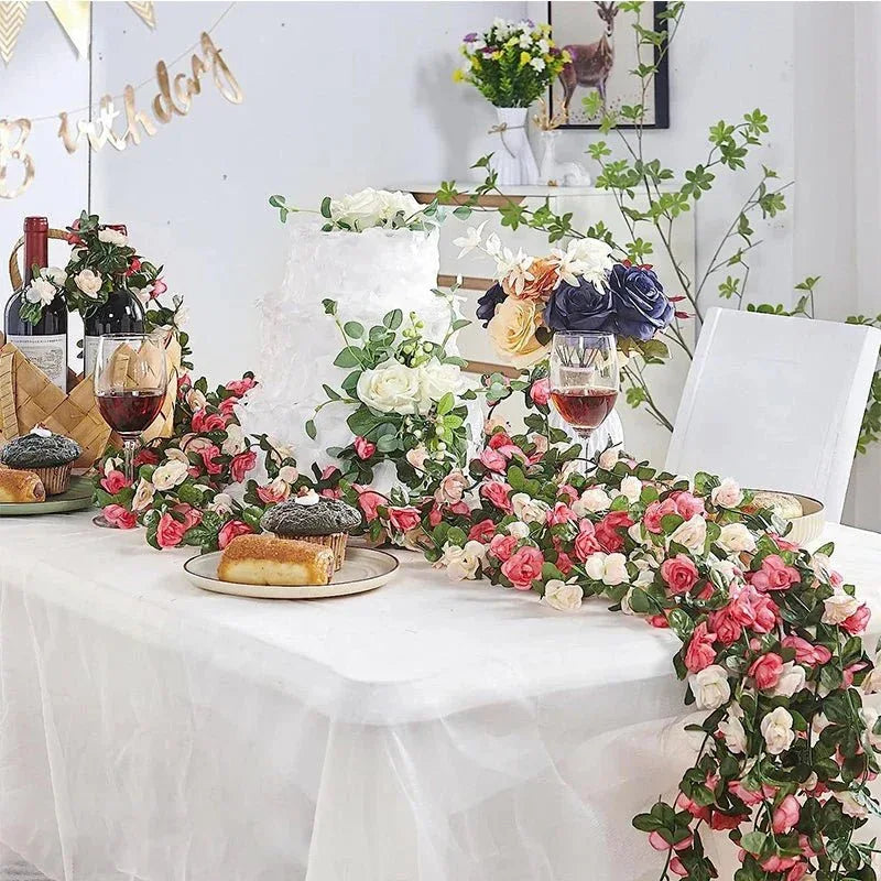 Guirlande de Roses Artificielles 2,5m – Décoration Mariage & Maison - Rose Eternelle La Boutique