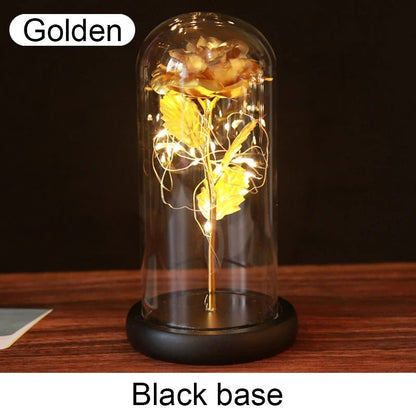Eternal Rose "Galaxy" under a Light-Up Glass Dome
