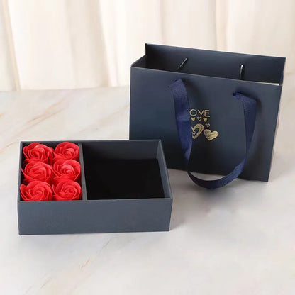 Coffret bijoux 6 roses éternelles écrin bague bracelet - vue 8