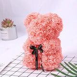 Ourson Artisanal en Roses Éternelles - 25cm