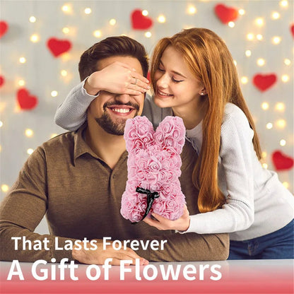 Lapin en Roses Éternelles – Le Cadeau Parfait pour Émerveiller