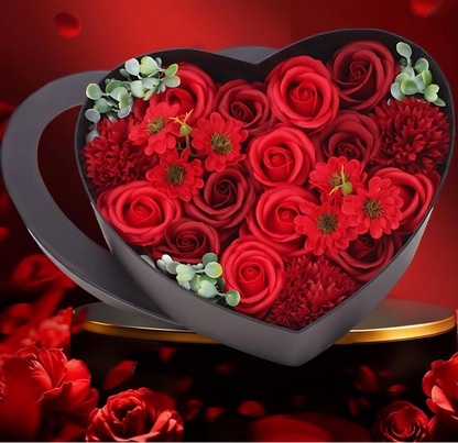 Coffret cœur roses éternelles décoration mariage