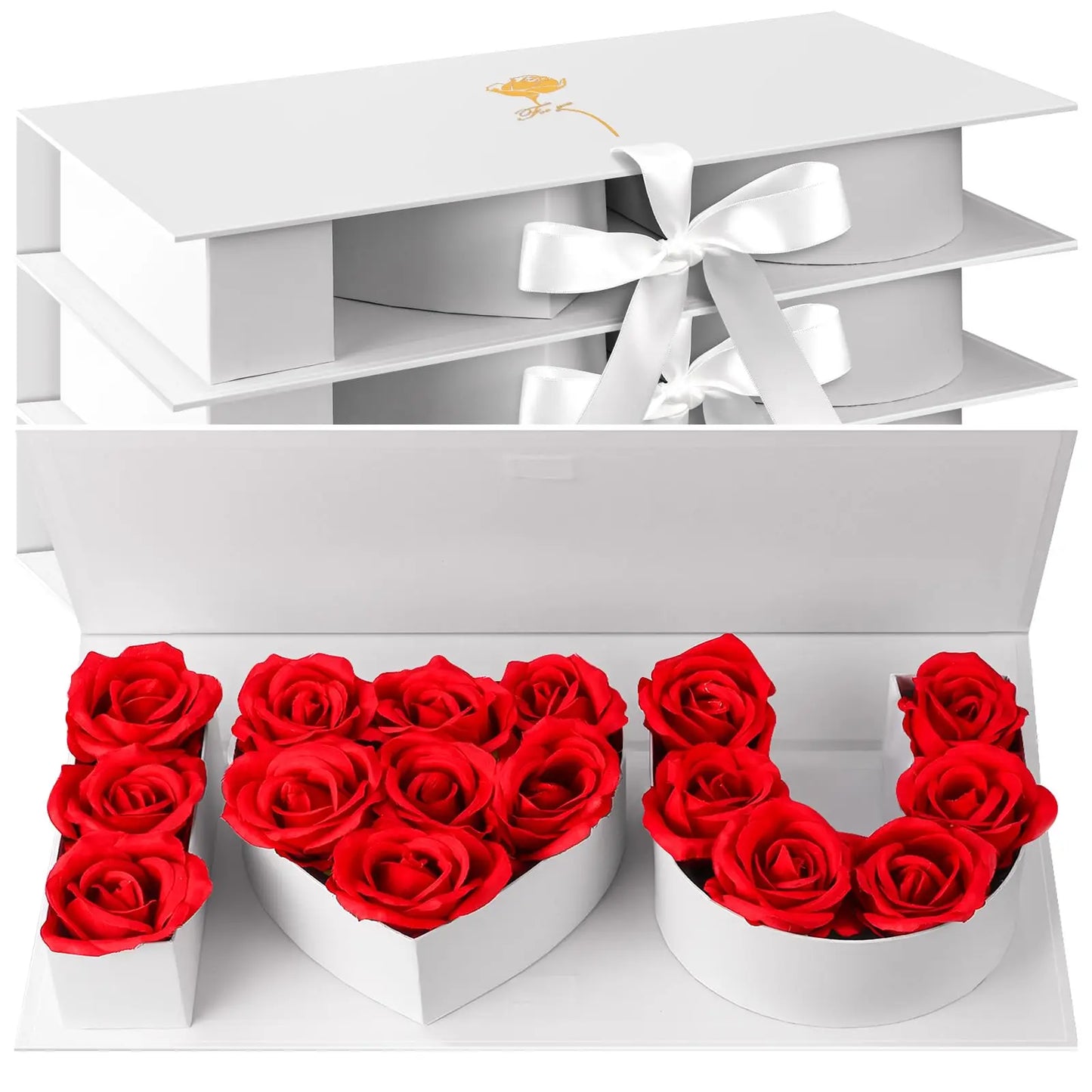 Coffret I Love You 16 roses éternelles - vue 7