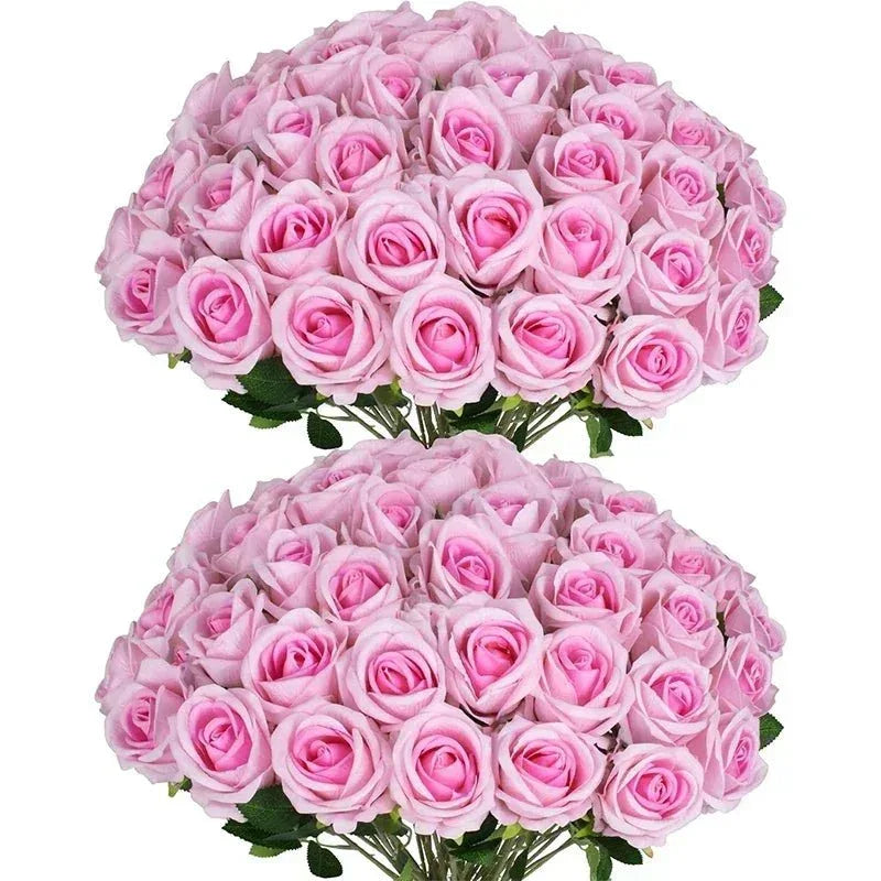 Lot de 50 Roses Velours "Real Touch" - Rose Eternelle La Boutique