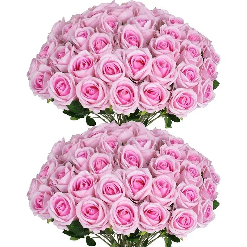 Lot de 50 Roses Velours "Real Touch"