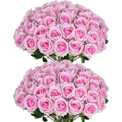 Lot de 50 Roses Velours "Real Touch"