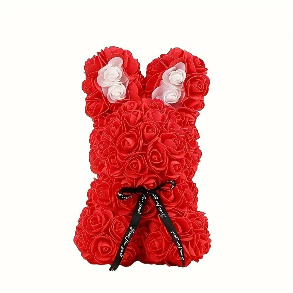 Lapin en Roses Éternelles – Le Cadeau Parfait pour Émerveiller