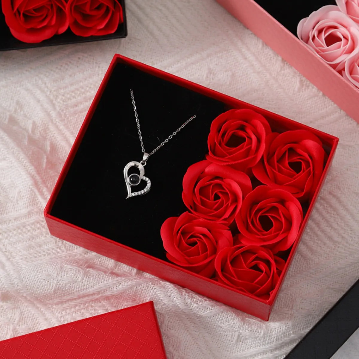 Écrin bijoux avec rose éternelle boîte bague pendentif - vue 5