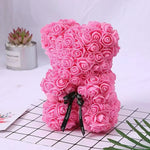 Ourson Artisanal en Roses Éternelles - 25cm