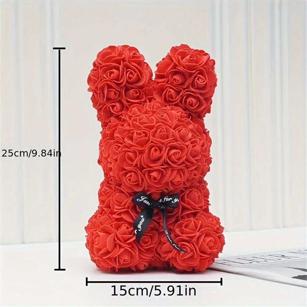 Lapin en Roses Éternelles – Le Cadeau Parfait pour Émerveiller