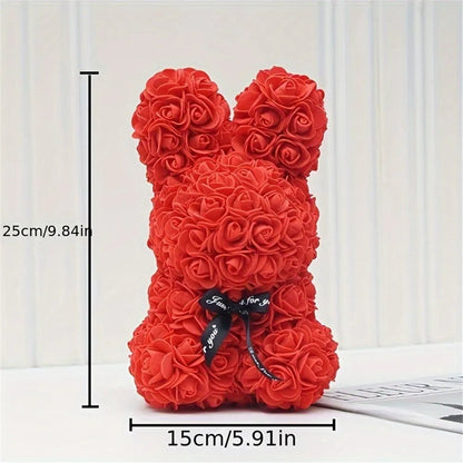 Lapin en Roses Éternelles – Le Cadeau Parfait pour Émerveiller
