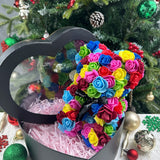 Ourson Artisanal en Roses Éternelles - 25cm