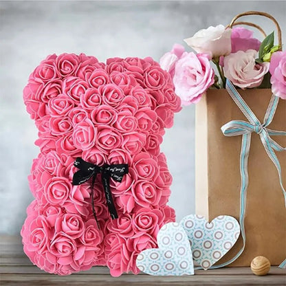 Handmade Teddy Bear in Eternal Roses - 25cm