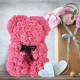 Ourson Artisanal en Roses Éternelles - 25cm