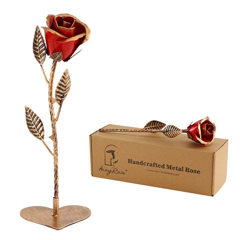 Rose Éternelle en Fer Forgé - Noces de Fer & d'Acier