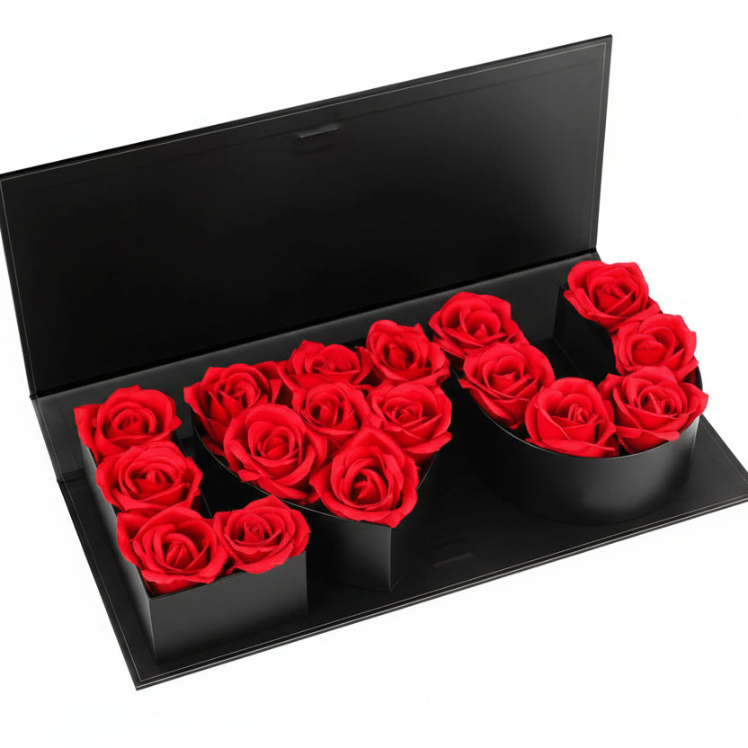 Coffret I Love You 16 roses éternelles - vue 6