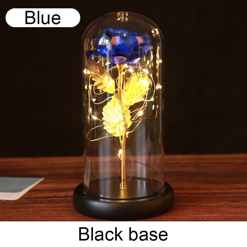 Eternal Rose "Galaxy" under a Light-Up Glass Dome