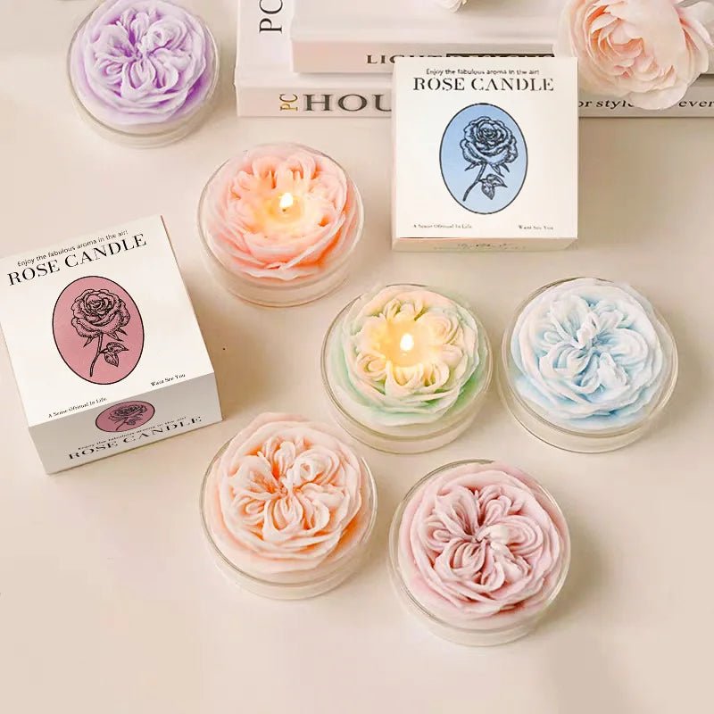 Bougie Fleur "Pivoine" Sculptée - Cire de Soja