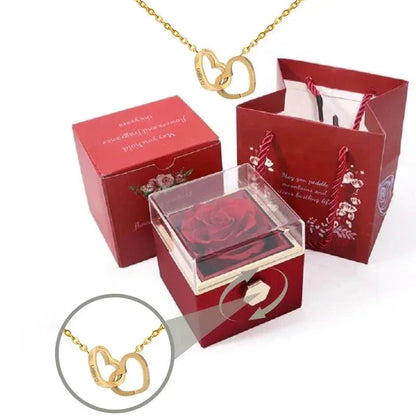 Coffret a offrir avec rose et collier - Rose Eternelle La Boutique
