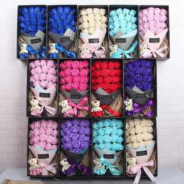 Bouquet 23 roses de savon coffret cadeau femme