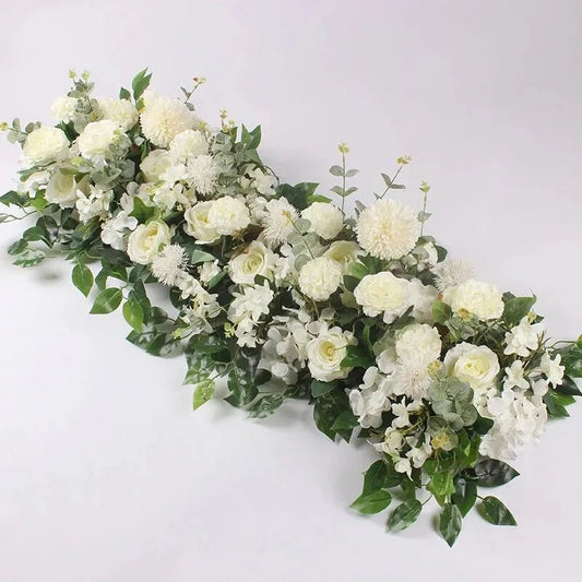 Artificial White Rose Garland 100cm