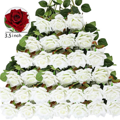 Lot de 50 Roses Velours "Real Touch"