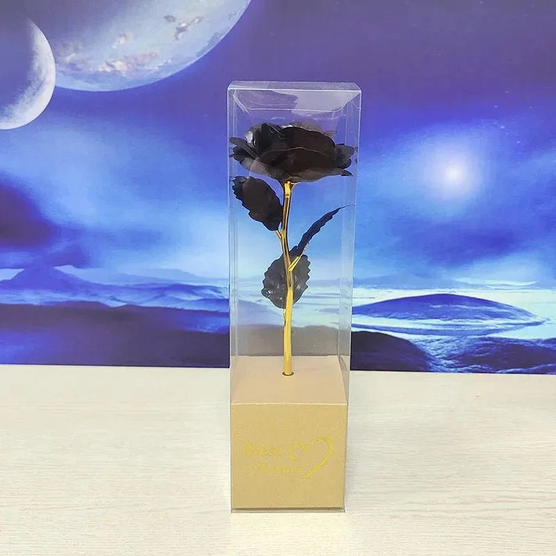 Rose Éternelle Effet Plaqué Or - Cadeau Créatif pour la Saint-Valentin - Rose Eternelle La Boutique