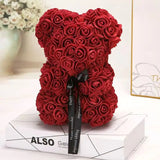Ourson Artisanal en Roses Éternelles - 25cm
